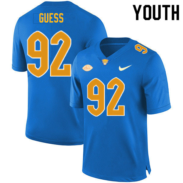 Youth #92 Cameron Guess Pitt Panthers College Football Jerseys Sale-Royal